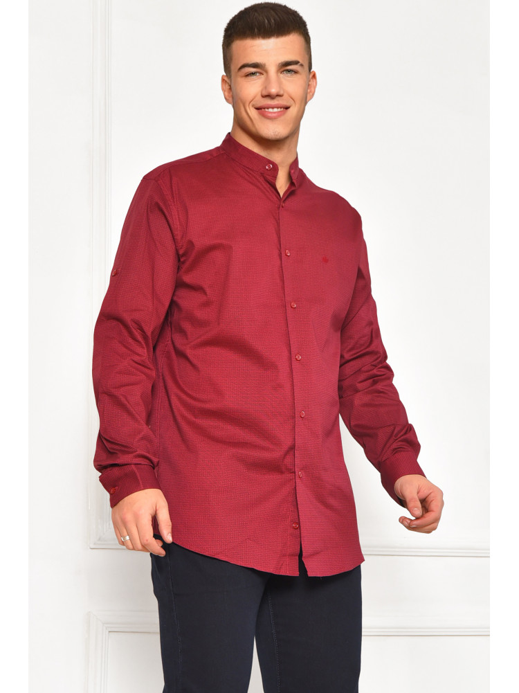 Сорочка чоловіча однотонна бордового кольору 2676 208243C