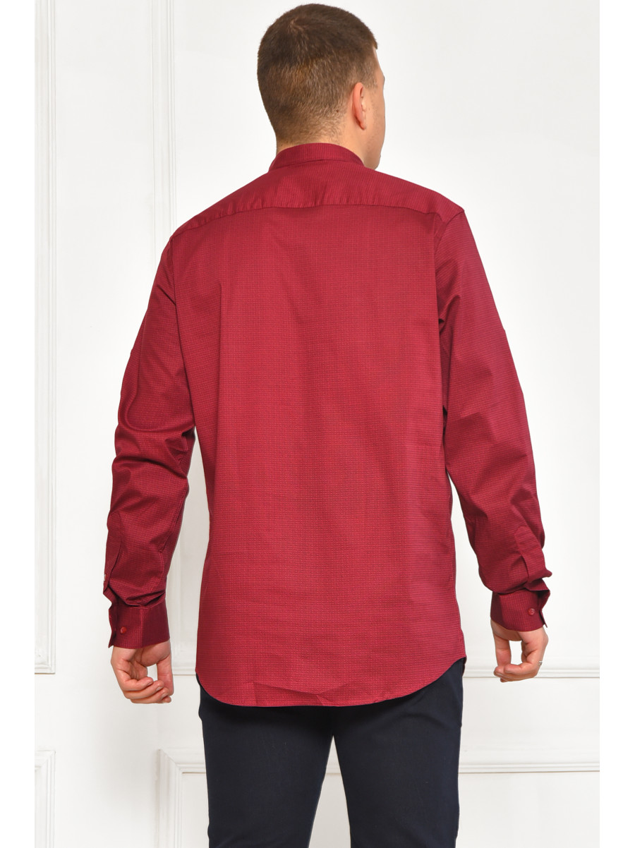 Сорочка чоловіча однотонна бордового кольору 2676 208243C