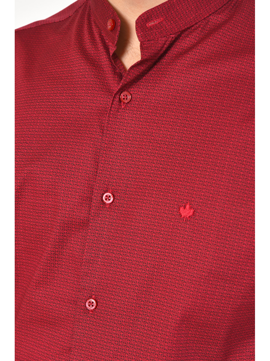 Сорочка чоловіча однотонна бордового кольору 2676 208243C