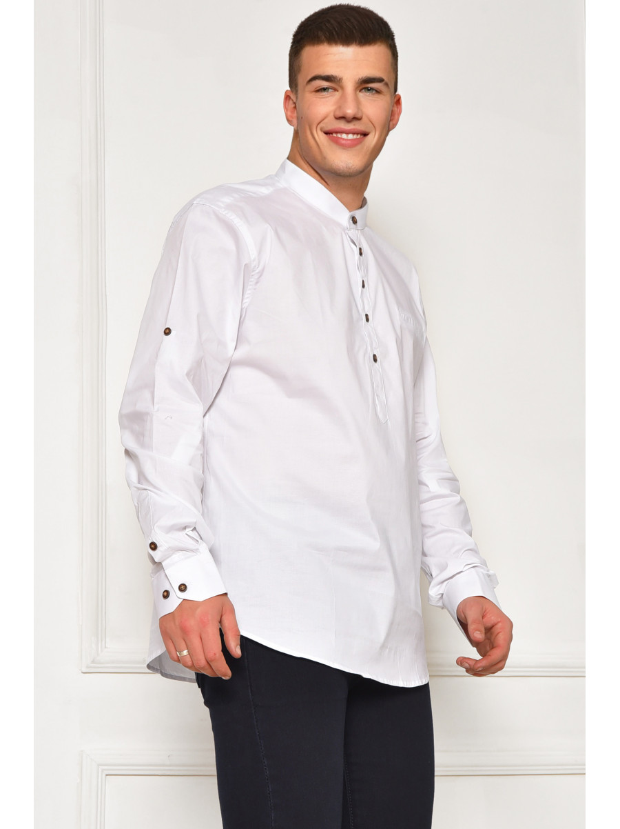 Сорочка чоловіча однотонна білого кольору 7894 208245C