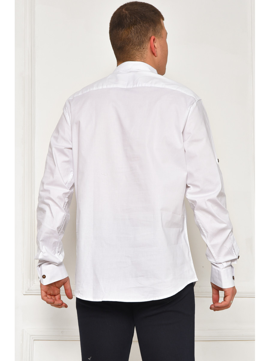 Сорочка чоловіча однотонна білого кольору 7894 208245C