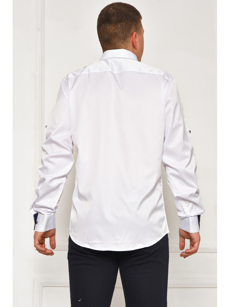 Сорочка чоловіча однотонна білого кольору 7370 208247C