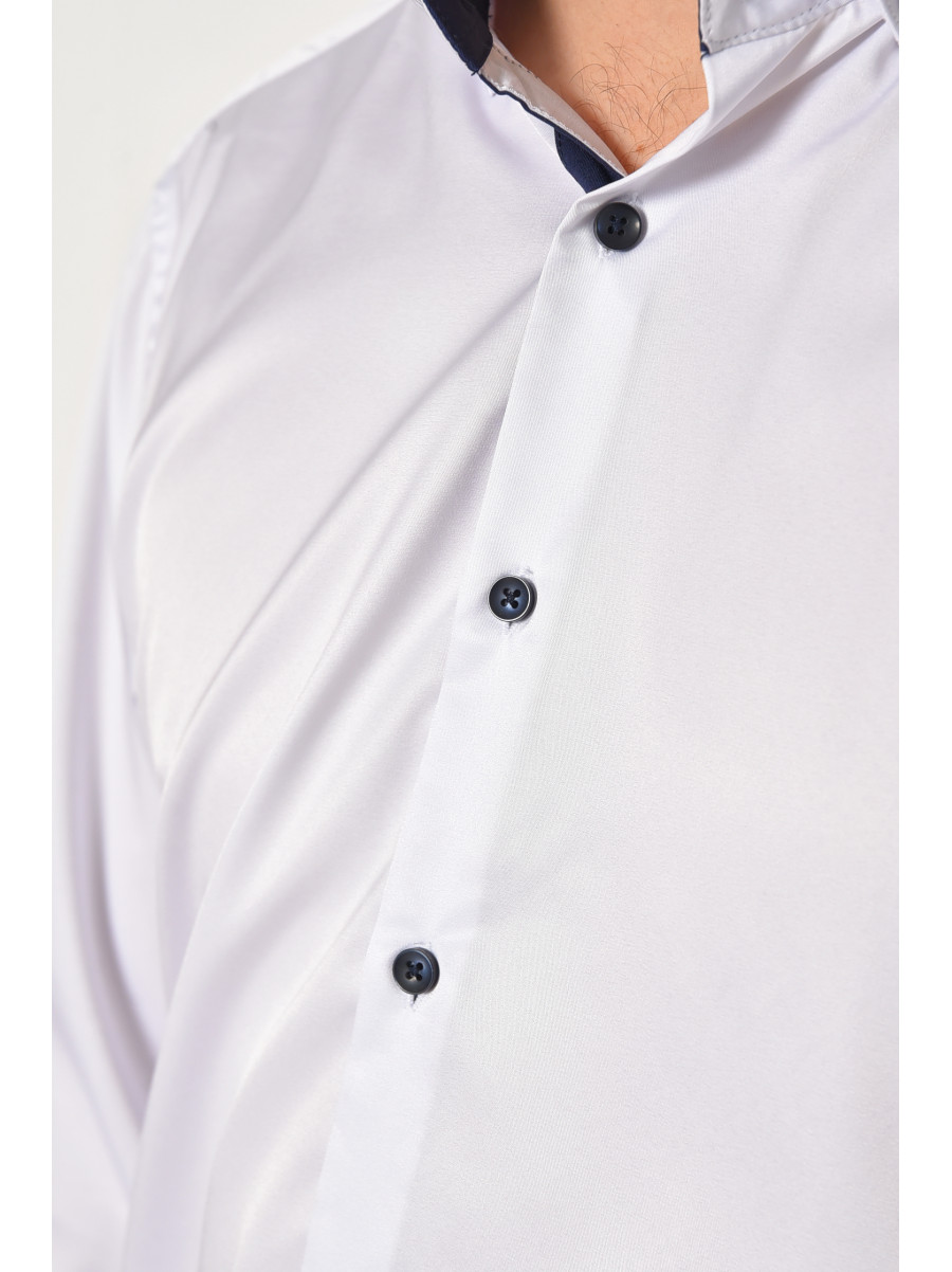 Сорочка чоловіча однотонна білого кольору 7370 208247C