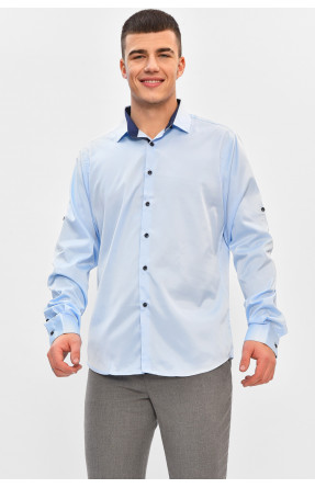 Сорочка чоловіча однотонна блакитного кольору 7371 208248C Сорочка чоловіча однотонна блакитного кольору 7371 208248C