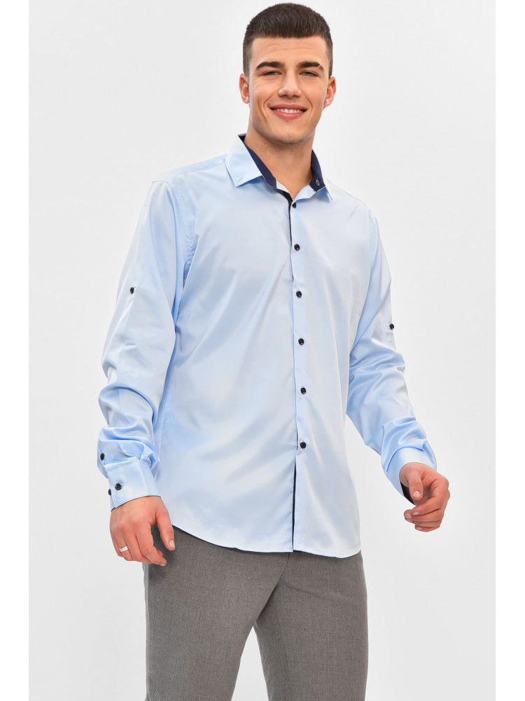 Сорочка чоловіча однотонна блакитного кольору 7371 208248C