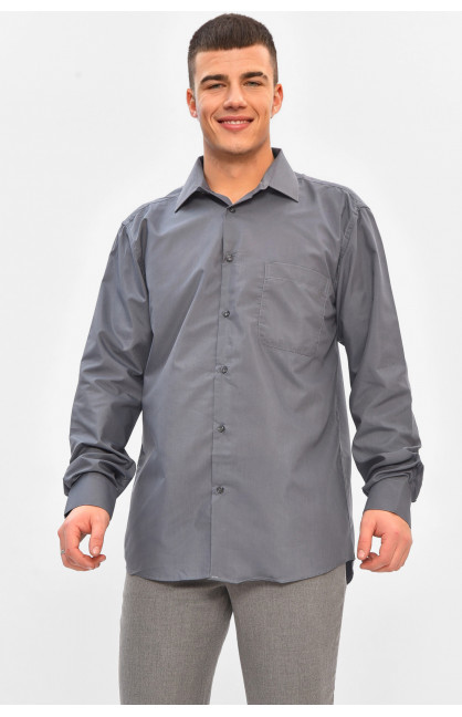 Рубашка мужская однотонная тёмно-серого цвета SKY2990 208253C