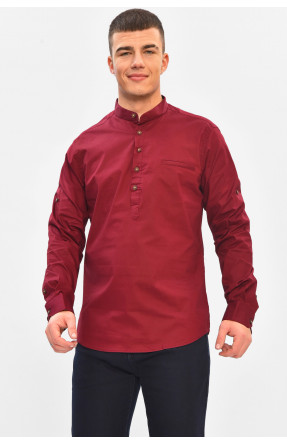 Сорочка чоловіча однотонна бордового кольору 7897 208254C Сорочка чоловіча однотонна бордового кольору 7897 208254C