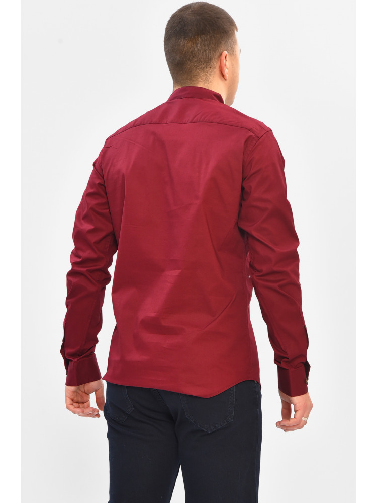Сорочка чоловіча однотонна бордового кольору 7897 208254C