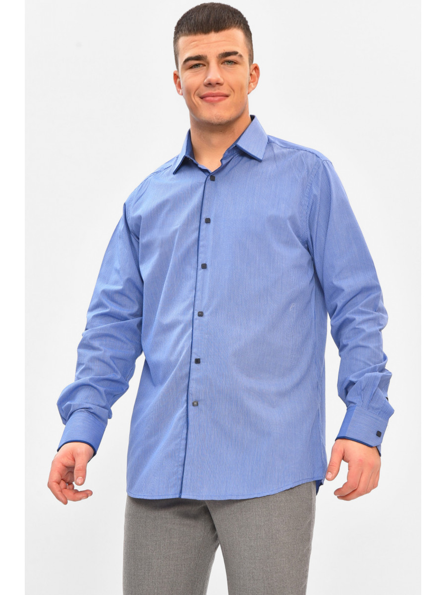 Сорочка чоловіча синього кольору з принтом SDK7571 208255C