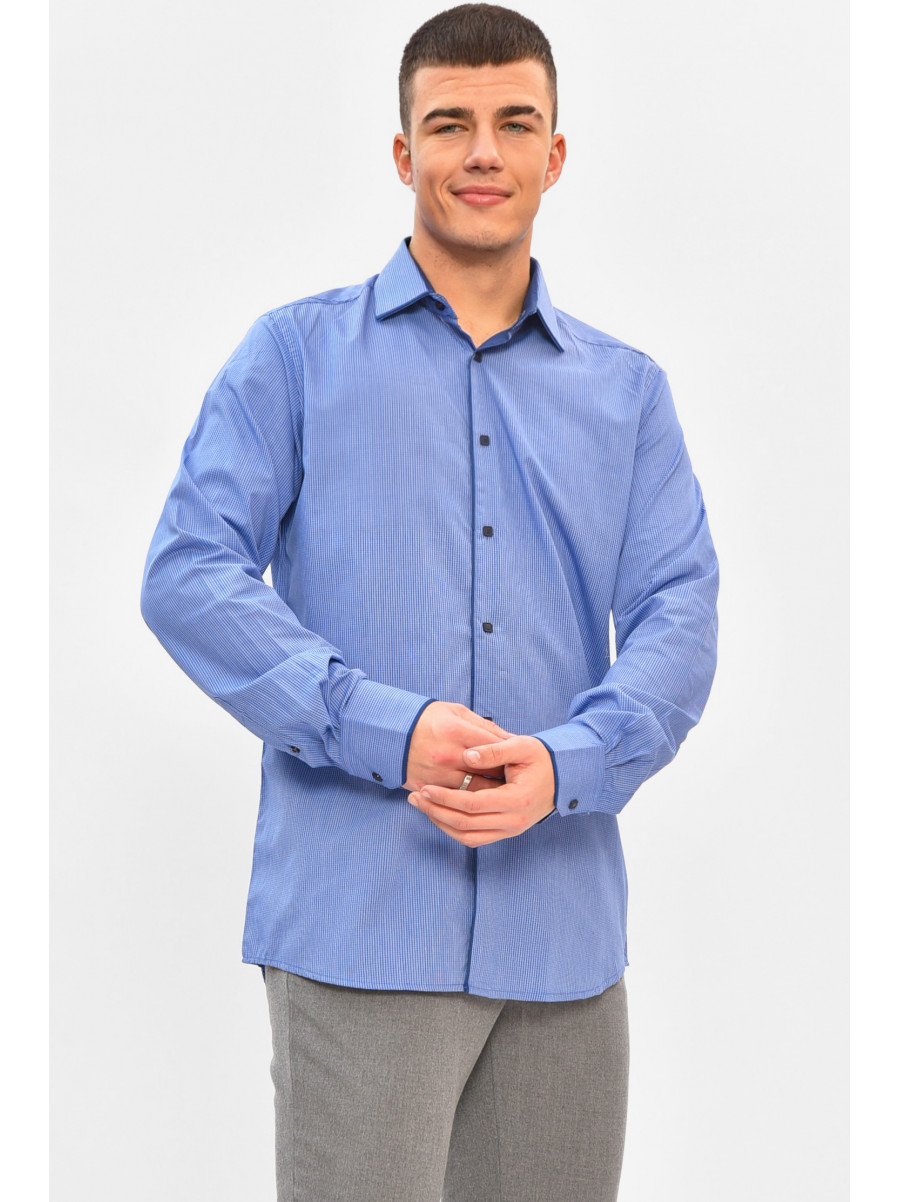 Сорочка чоловіча синього кольору з принтом SDK7571 208255C