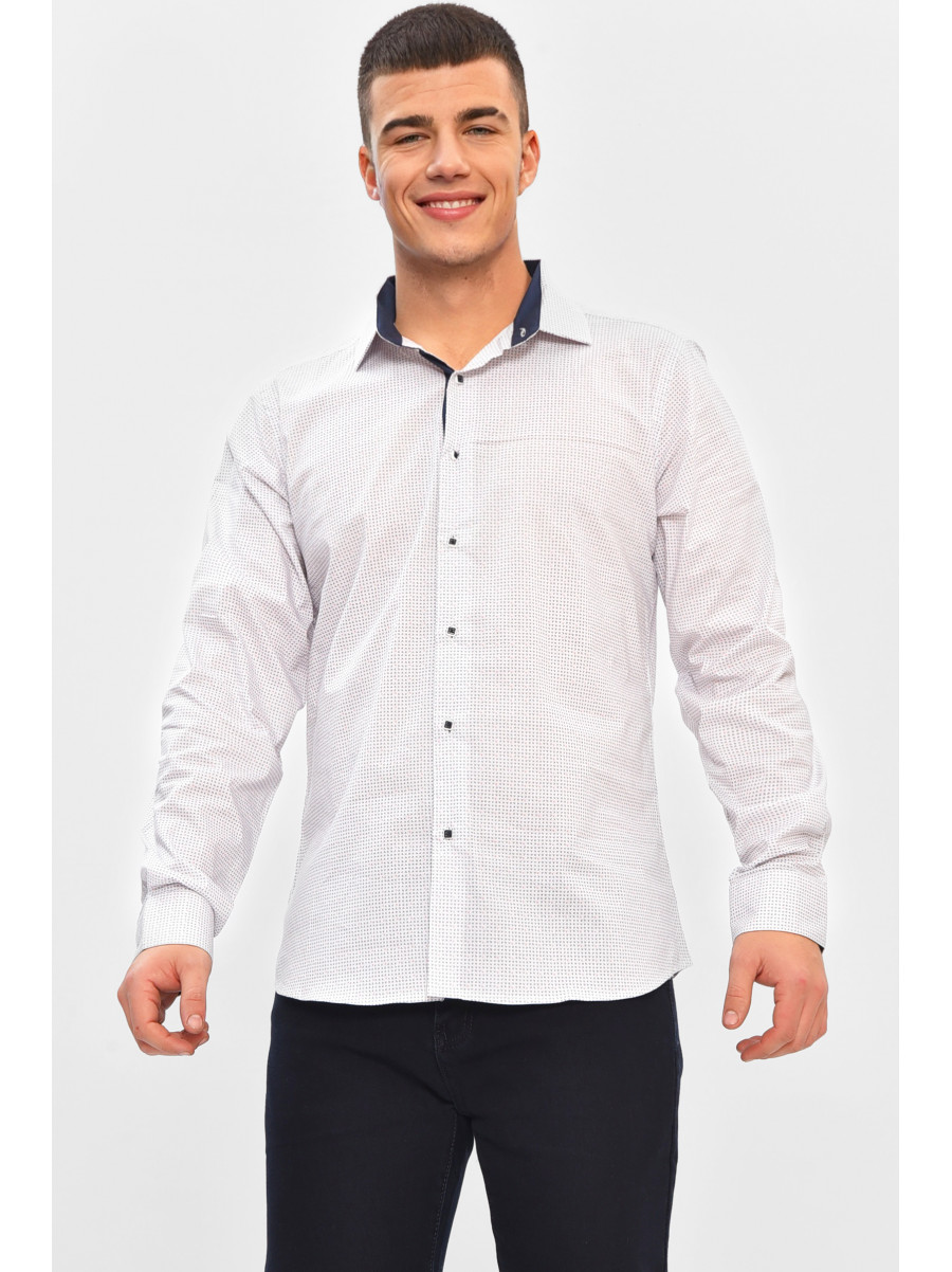 Сорочка чоловіча білого кольору з принтом SKY1468 208257C