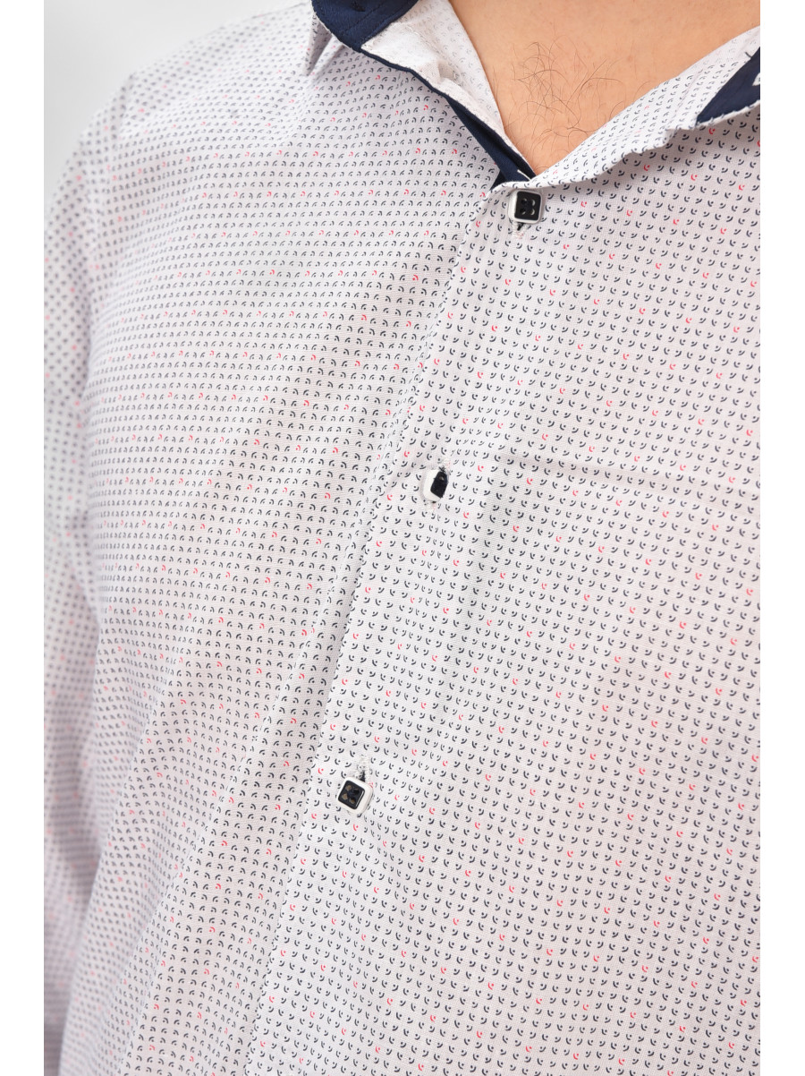 Сорочка чоловіча білого кольору з принтом SKY1468 208257C