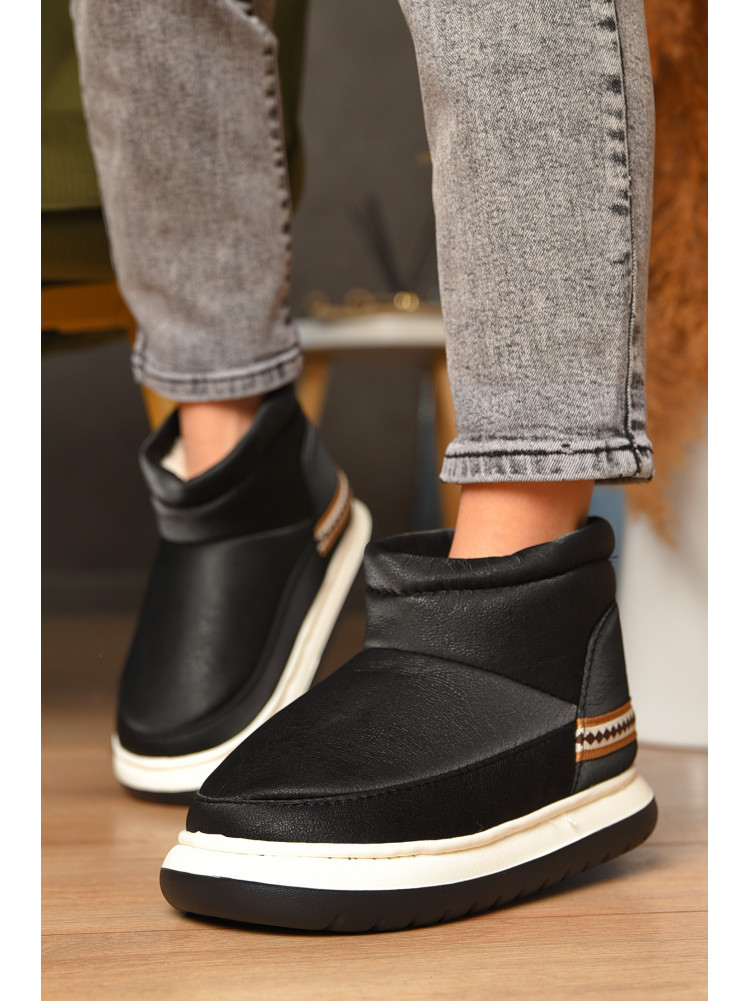 Уггі жіночі на хутрі чорного кольору 9700-1 208260C