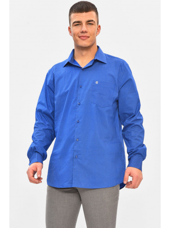 Сорочка чоловіча темно-синього кольору з принтом SKY2329 208265C