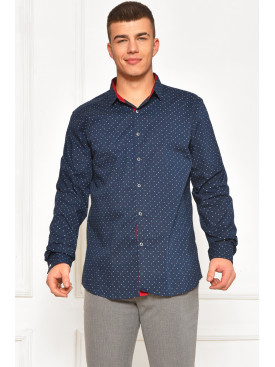 Рубашка мужская тёмно-синего цвета с принтом 2395 208267C Рубашка мужская тёмно-синего цвета с принтом 2395 208267C