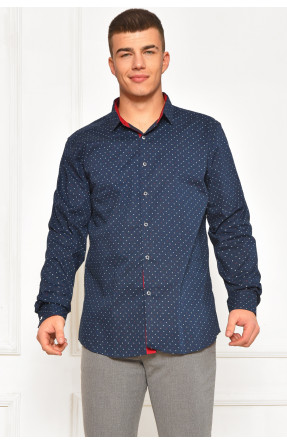 Сорочка чоловіча темно-синього кольору з принтом 2395 208267C Сорочка чоловіча темно-синього кольору з принтом 2395 208267C