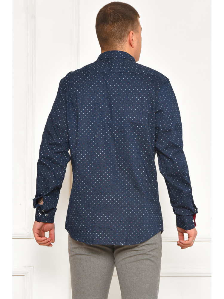 Сорочка чоловіча темно-синього кольору з принтом 2395 208267C