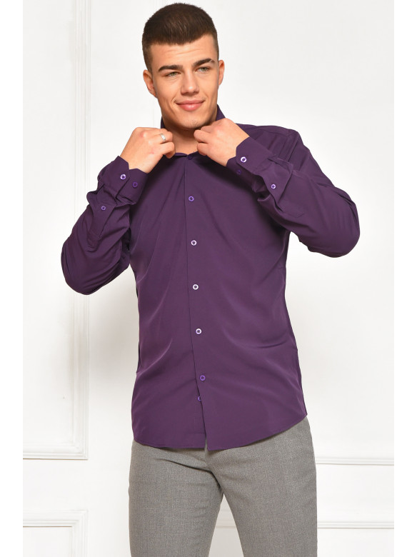 Сорочка чоловіча однотонна темно-фіолетового кольору 7582 208268C