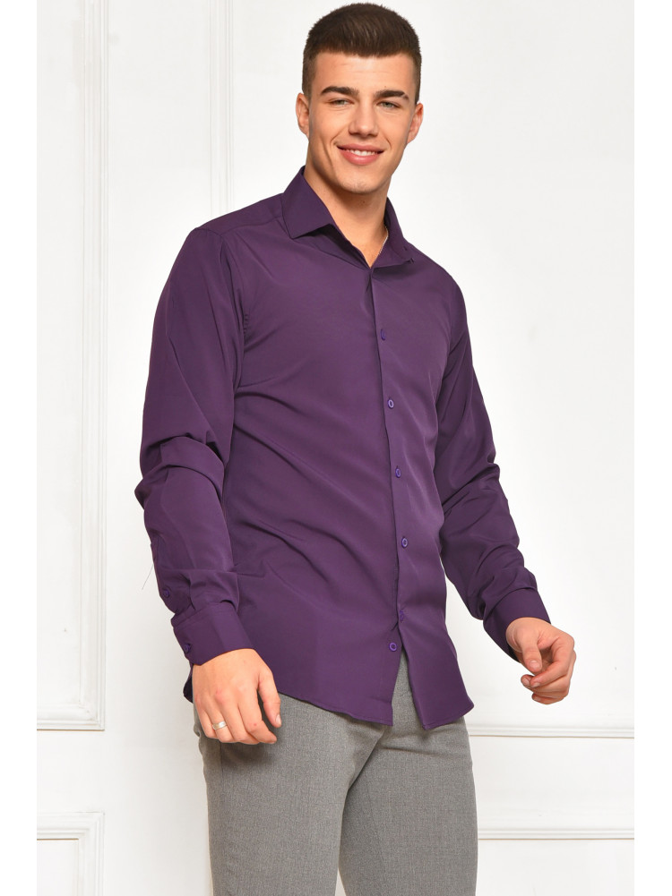 Сорочка чоловіча однотонна темно-фіолетового кольору 7582 208268C