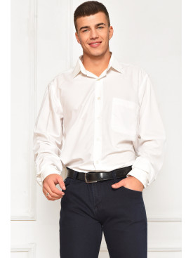 Сорочка чоловіча однотонна білого кольору SKY0991 208269C Сорочка чоловіча однотонна білого кольору SKY0991 208269C