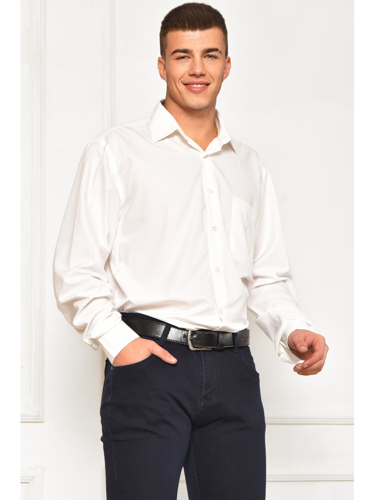 Сорочка чоловіча однотонна білого кольору SKY0991 208269C