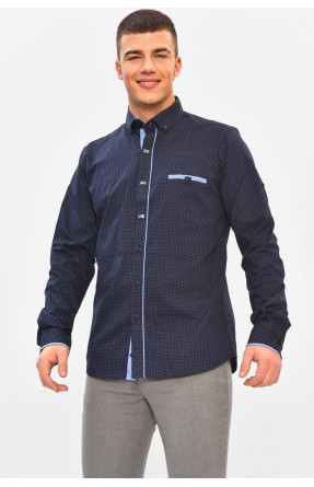 Сорочка чоловіча темно-синього кольору з принтом 1850 208270C Сорочка чоловіча темно-синього кольору з принтом 1850 208270C