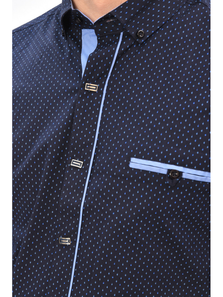 Сорочка чоловіча темно-синього кольору з принтом 1850 208270C