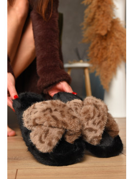 Тапочки домашние женские меховые светло-коричневого цвета А8142 208272C Тапочки домашние женские меховые светло-коричневого цвета А8142 208272C