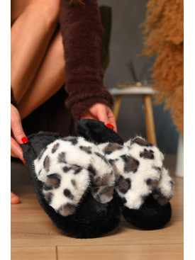 Тапочки домашние женские меховые молочного цвета А8142 208274C