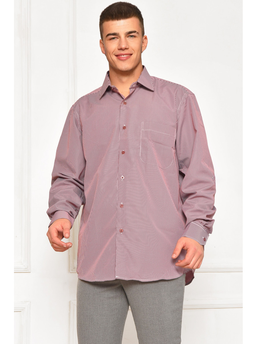 Сорочка чоловіча червоного кольору з принтом SKY0991 208275C