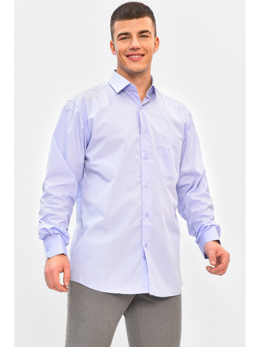 Сорочка чоловіча однотонна бузкового кольору 7433 208276C