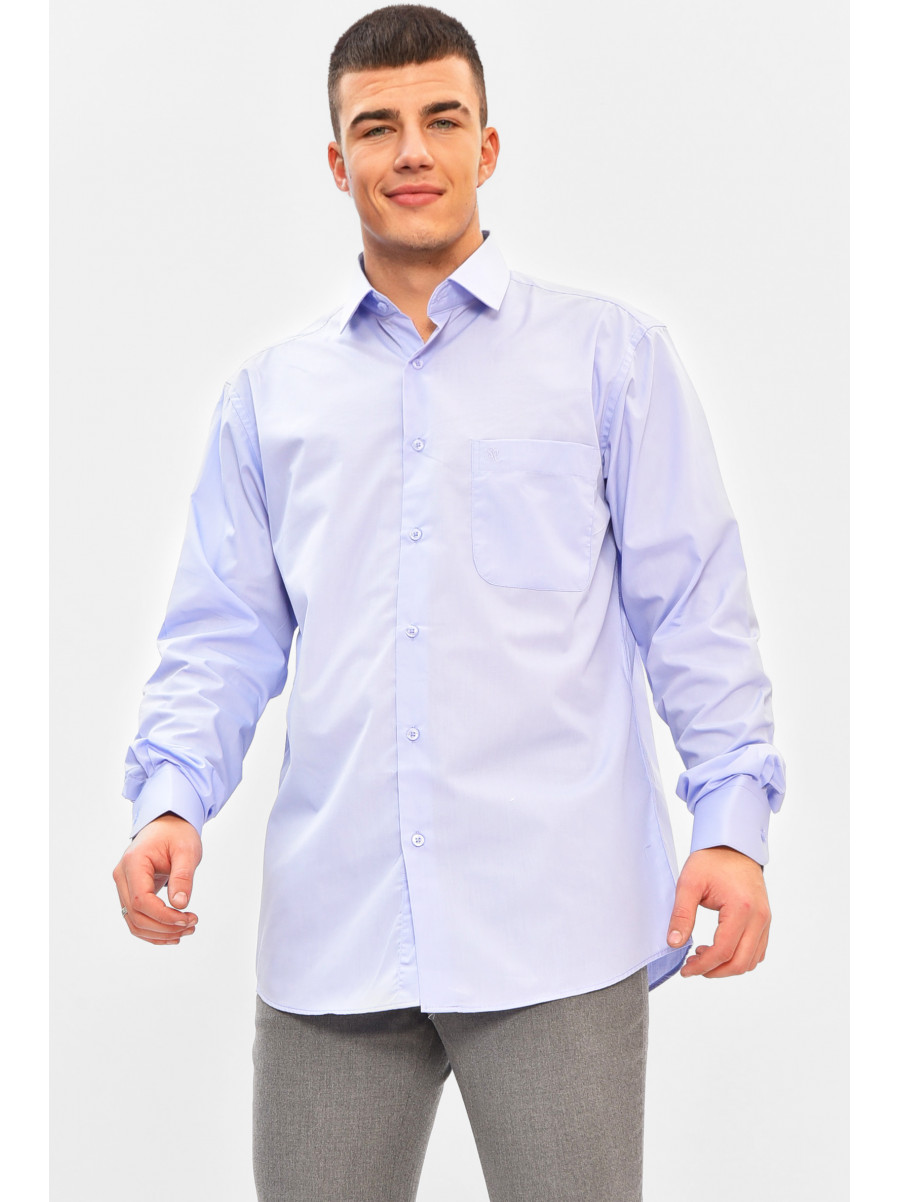 Сорочка чоловіча однотонна бузкового кольору 7433 208276C