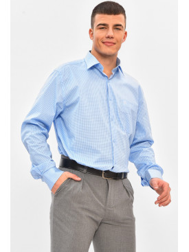 Сорочка чоловіча блакитного кольору з принтом 2334 208277C Сорочка чоловіча блакитного кольору з принтом 2334 208277C