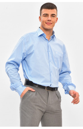 Сорочка чоловіча блакитного кольору з принтом 2334 208277C Сорочка чоловіча блакитного кольору з принтом 2334 208277C