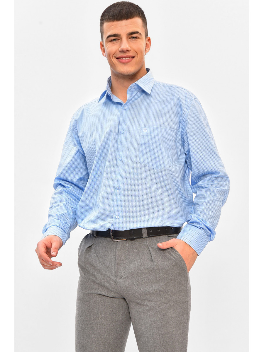 Сорочка чоловіча блакитного кольору з принтом 2334 208277C