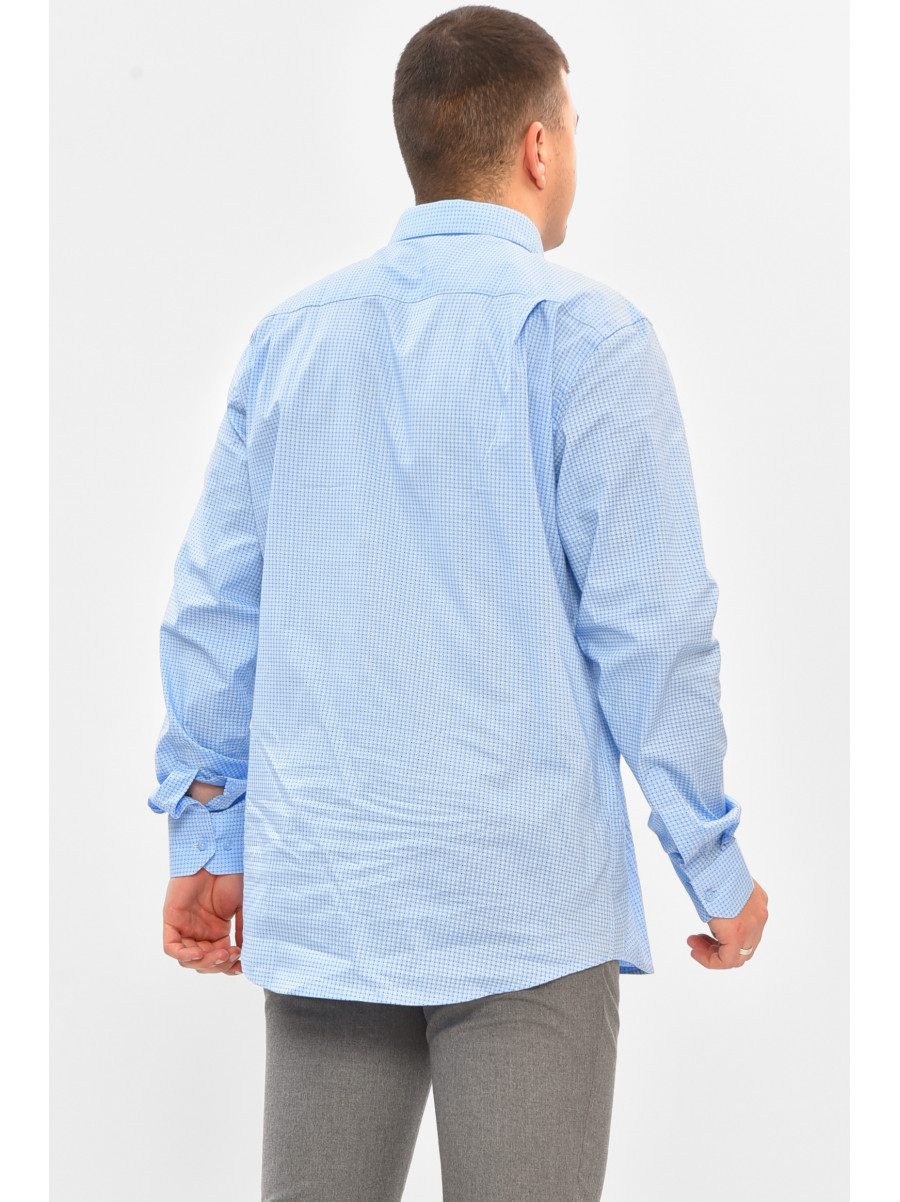Сорочка чоловіча блакитного кольору з принтом 2334 208277C