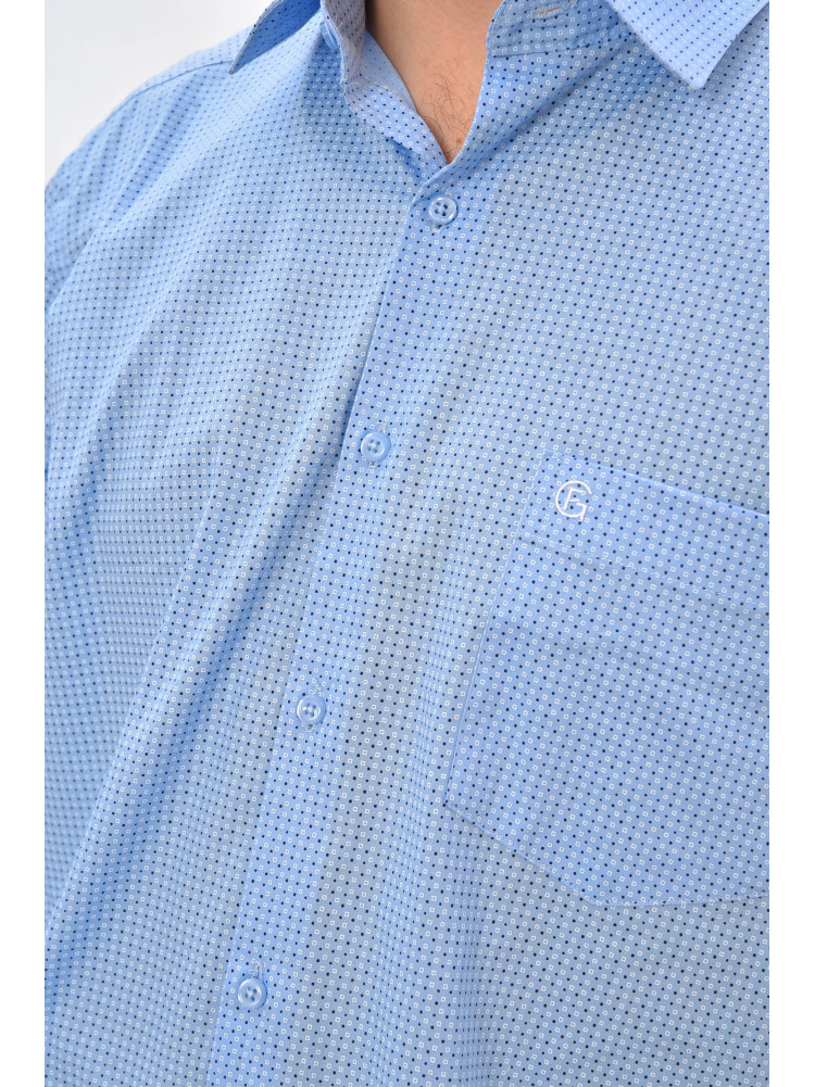 Сорочка чоловіча блакитного кольору з принтом 2334 208277C