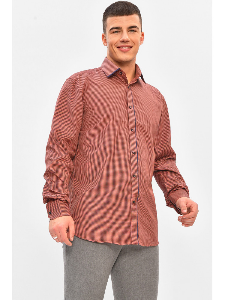 Сорочка чоловіча червоного кольору з принтом SKY2876 208278C