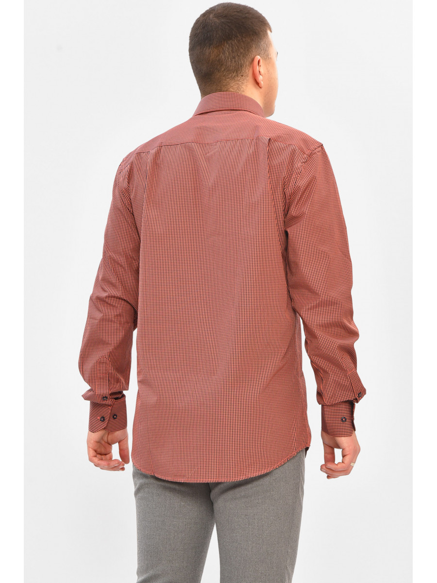 Сорочка чоловіча червоного кольору з принтом SKY2876 208278C