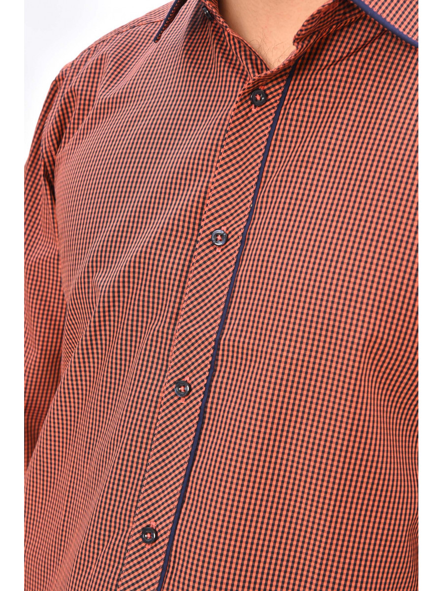 Сорочка чоловіча червоного кольору з принтом SKY2876 208278C