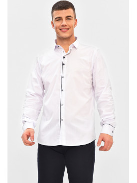 Сорочка чоловіча однотонна білого кольору 3021 208281C Сорочка чоловіча однотонна білого кольору 3021 208281C