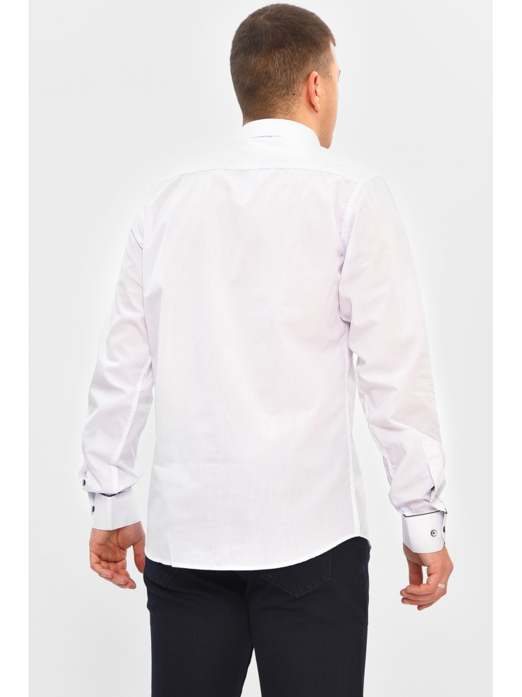 Сорочка чоловіча однотонна білого кольору 3021 208281C