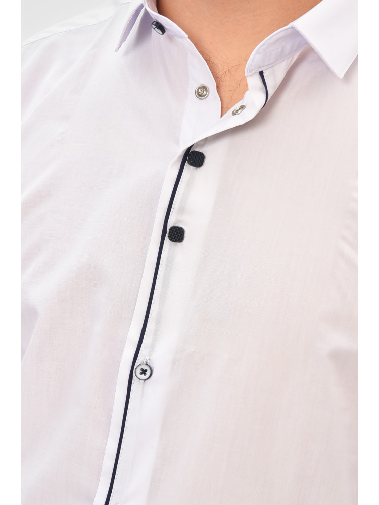 Сорочка чоловіча однотонна білого кольору 3021 208281C
