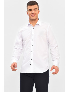 Сорочка чоловіча однотонна білого кольору 2830 208283C Сорочка чоловіча однотонна білого кольору 2830 208283C
