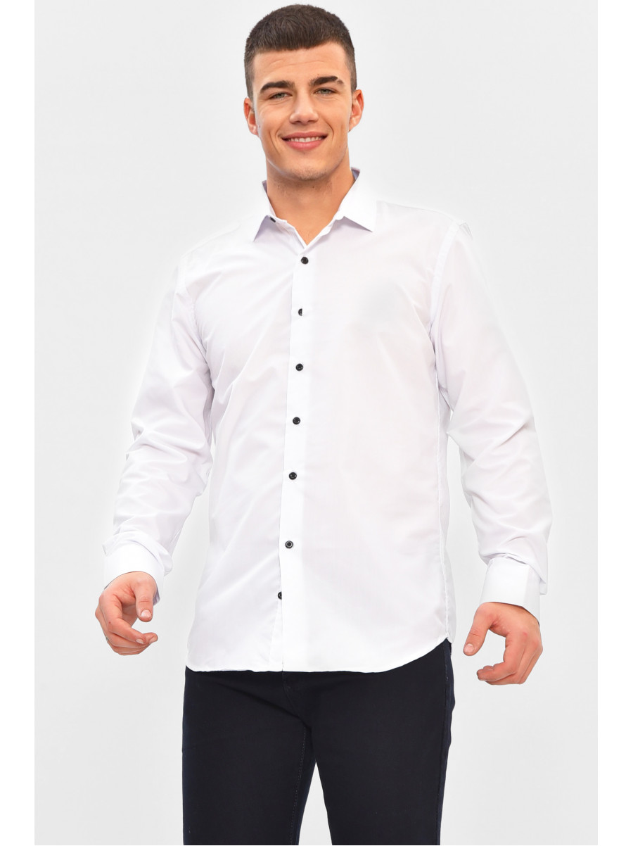 Сорочка чоловіча однотонна білого кольору 2830 208283C