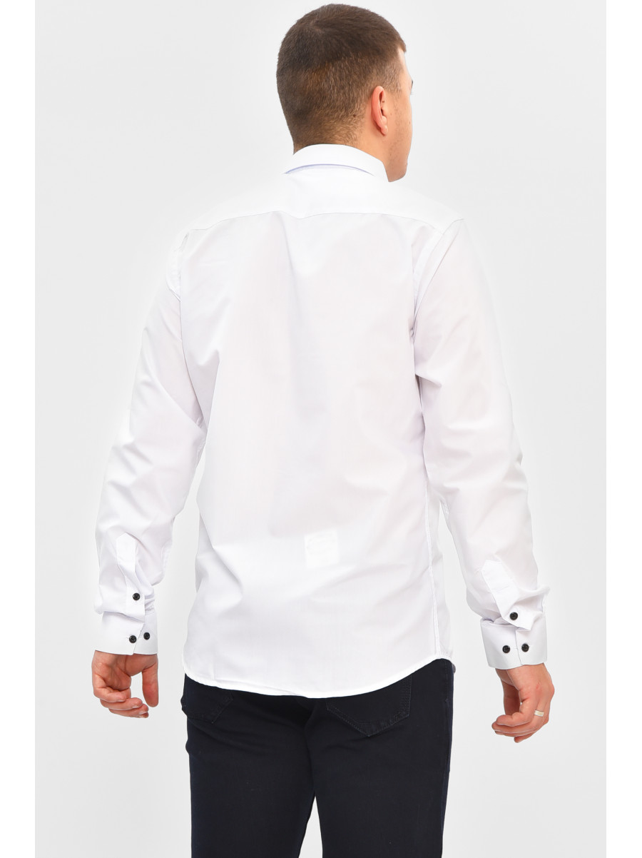 Сорочка чоловіча однотонна білого кольору 2830 208283C