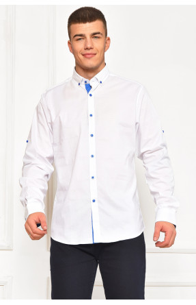 Сорочка чоловіча однотонна білого кольору 7394 208284C Сорочка чоловіча однотонна білого кольору 7394 208284C