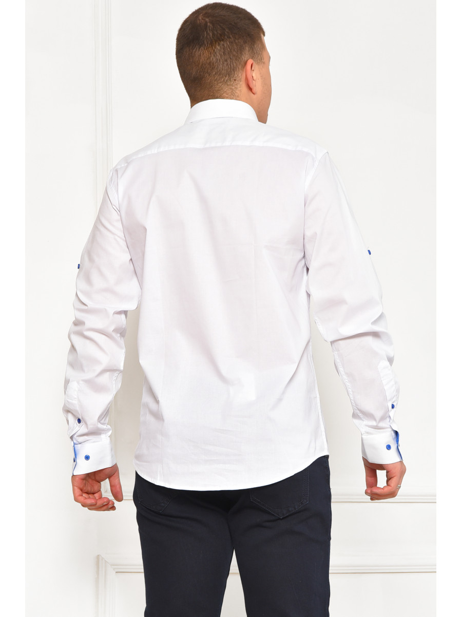 Сорочка чоловіча однотонна білого кольору 7394 208284C