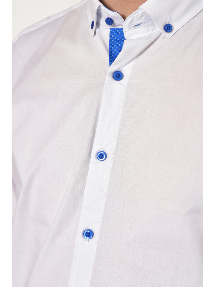 Сорочка чоловіча однотонна білого кольору 7394 208284C