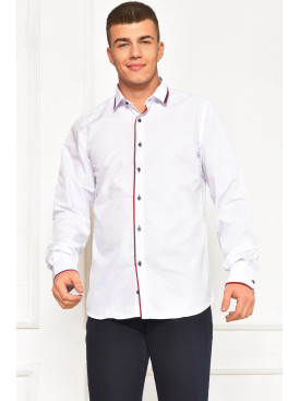 Сорочка чоловіча однотонна білого кольору 1379 208285C Сорочка чоловіча однотонна білого кольору 1379 208285C